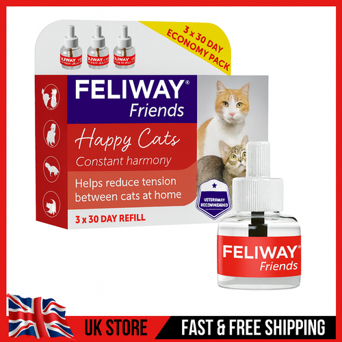 Feliway Friends 48ml refill 3 pack 30 day cat harmony diffuser