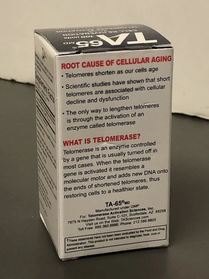 TA Sciences TA-65 supplement bottle 100 unit capsules